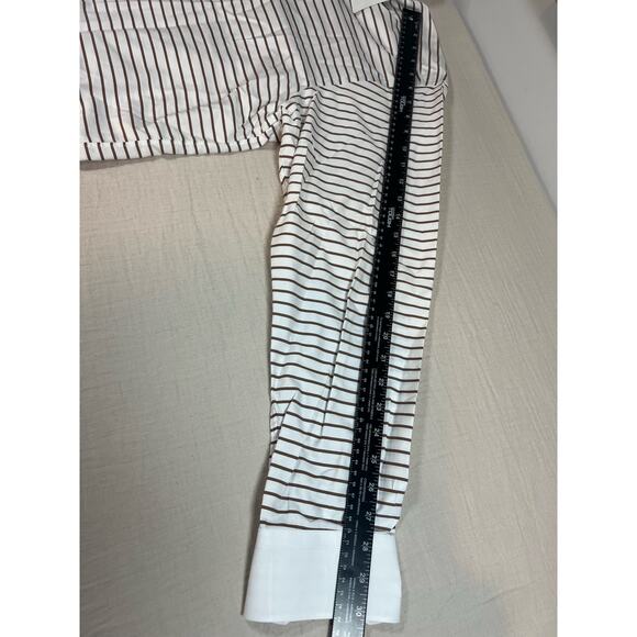 Bisse Classic B-Collar Brown Stripped 100% Cotton Slim Fit XXL/15 - Picture 6 of 6